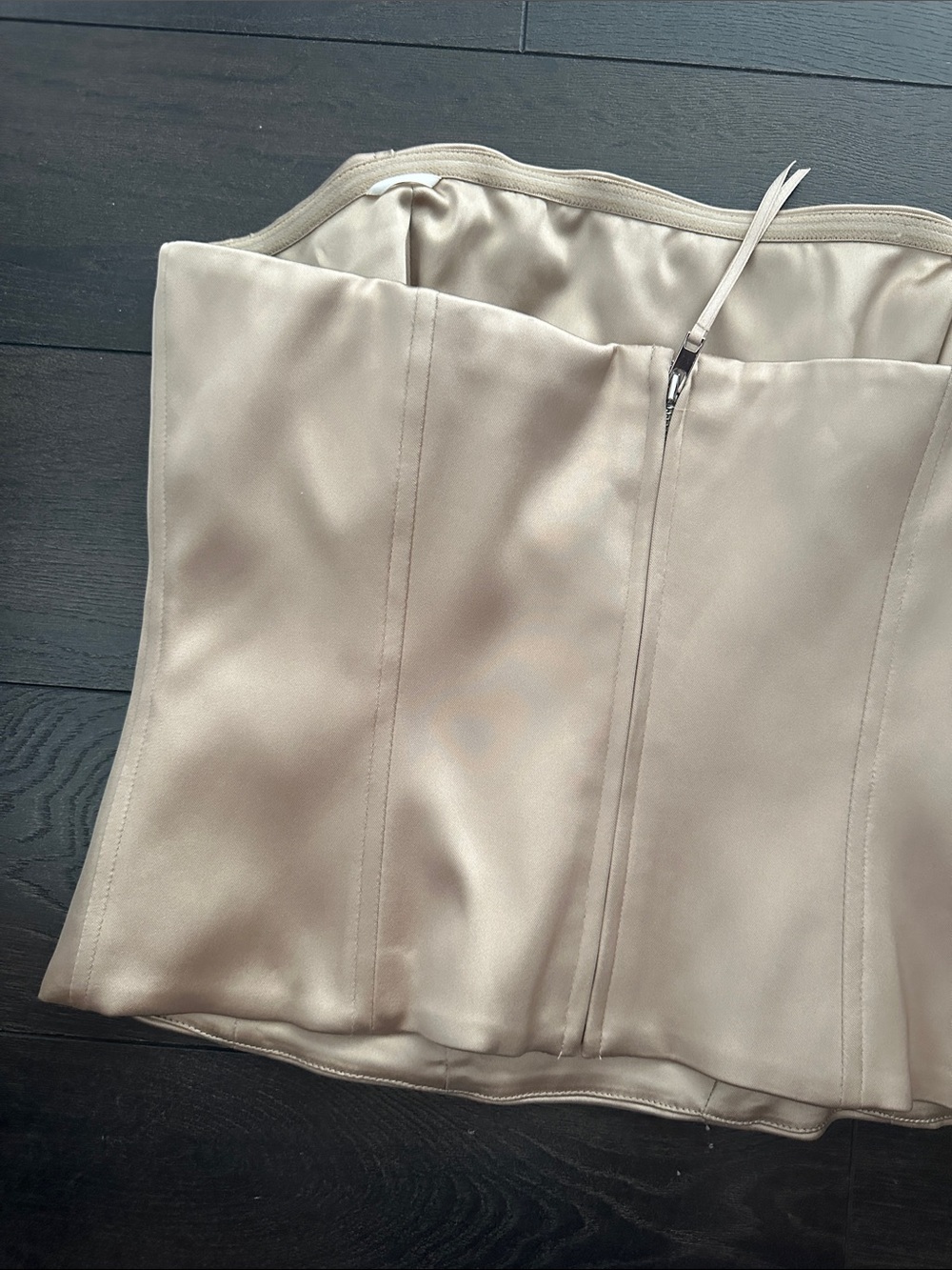 Like New castle Strapless Satin Bustier in Champagne - Picture 3 of 11